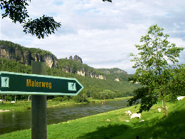 Der ca. 112 km lange Malerweg verbindet die schönsten Aussichtspunke im Elbsandsteingebirge Wandervorschlag Malerweg: Auf den Spuren von  Caspar David Friedrich malerweg caspar david friedrich krippen wandern wanderung wolfsberg kleine bastei