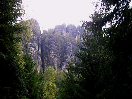 Auf dem Weg zu den Schrammsteinen - Leider bei schlechtem Wetter Schrammsteinwanderung, 22 km, 8,5 Stunden, schwer (Teil 1) schrammsteine falkenstein postelwitz ostrau rauschenstein wandern wanderung